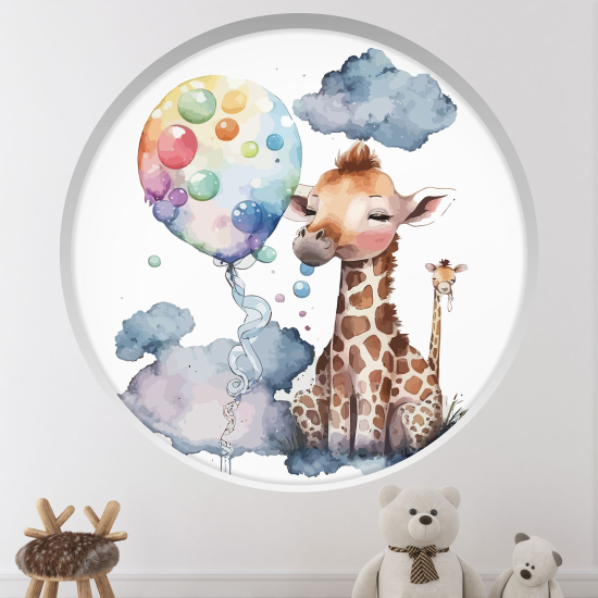 Vinilo Adhesivo Decorativo trampantojo 3D para niños - Infantil - Jirafa