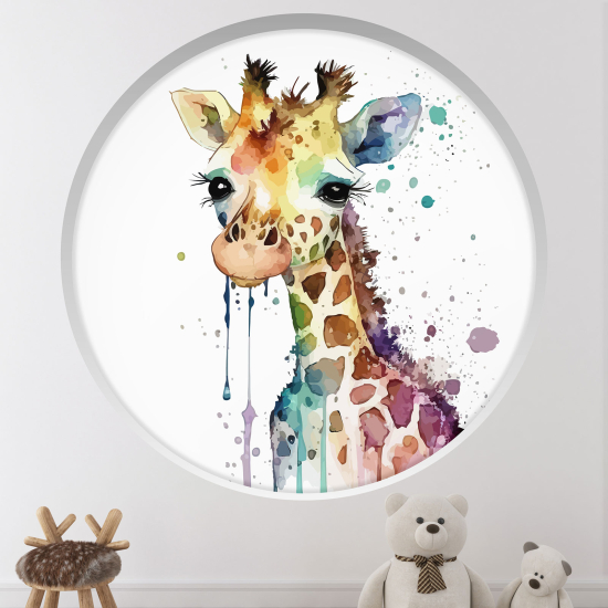 Vinilo Adhesivo Decorativo trampantojo 3D para niños - Infantil - Jirafa