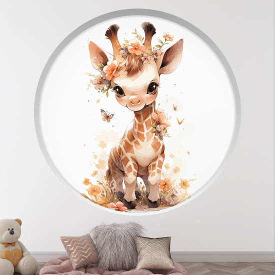 Vinilo Adhesivo Decorativo trampantojo 3D para niños - Infantil - Jirafa