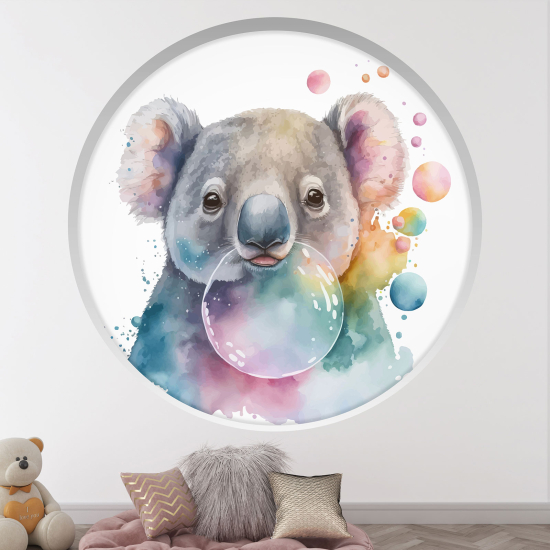 Vinilo Adhesivo Decorativo trampantojo 3D para niños - Infantil - Koala burbuja