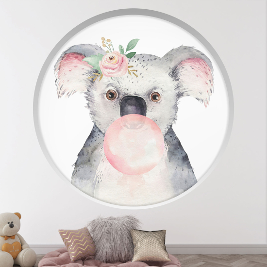 Vinilo Adhesivo Decorativo trampantojo 3D para niños - Infantil - Koala burbuja