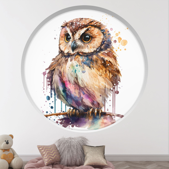 Vinilo Adhesivo Decorativo trampantojo 3D para niños - Infantil - Lechuza