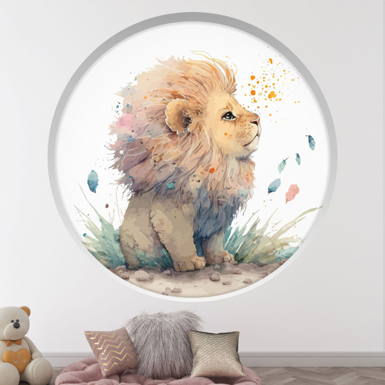 Vinilo Adhesivo Decorativo trampantojo 3D para niños - Infantil - León