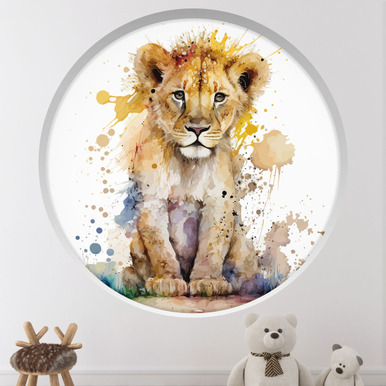 Vinilo Adhesivo Decorativo trampantojo 3D para niños - Infantil - León