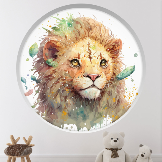 Vinilo Adhesivo Decorativo trampantojo 3D para niños - Infantil - León