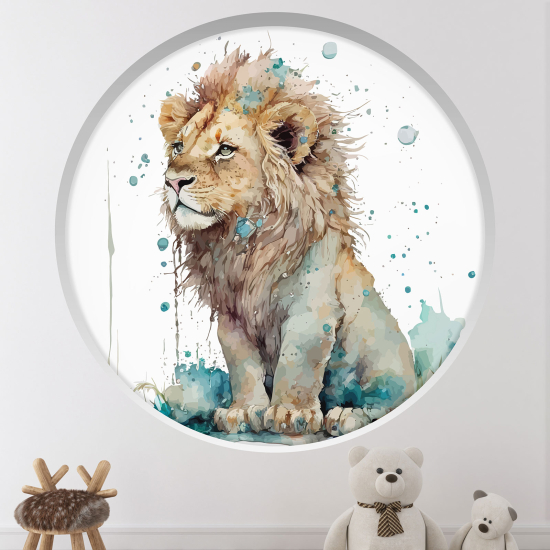 Vinilo Adhesivo Decorativo trampantojo 3D para niños - Infantil - León