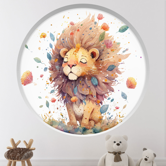 Vinilo Adhesivo Decorativo trampantojo 3D para niños - Infantil - León