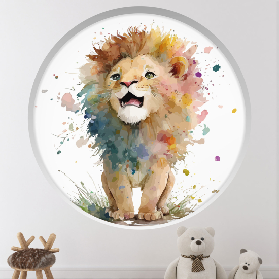 Vinilo Adhesivo Decorativo trampantojo 3D para niños - Infantil - León