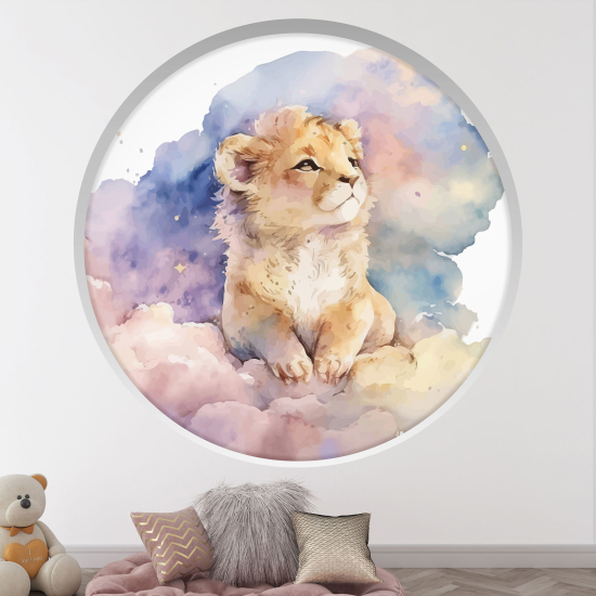 Vinilo Adhesivo Decorativo trampantojo 3D para niños - Infantil - León