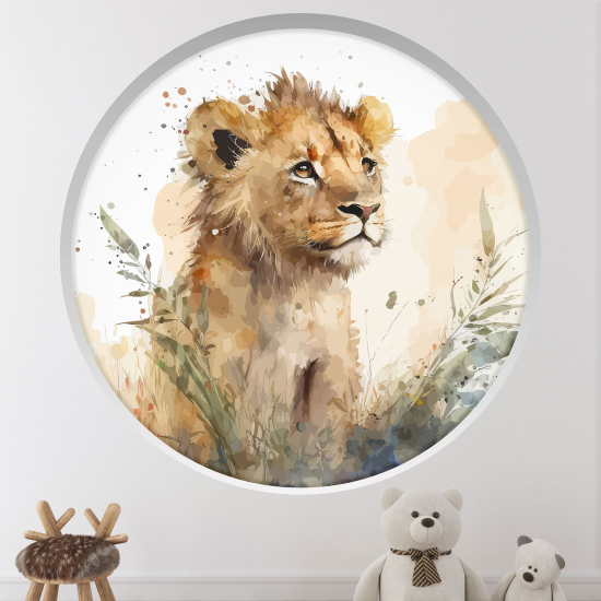 Vinilo Adhesivo Decorativo trampantojo 3D para niños - Infantil - León