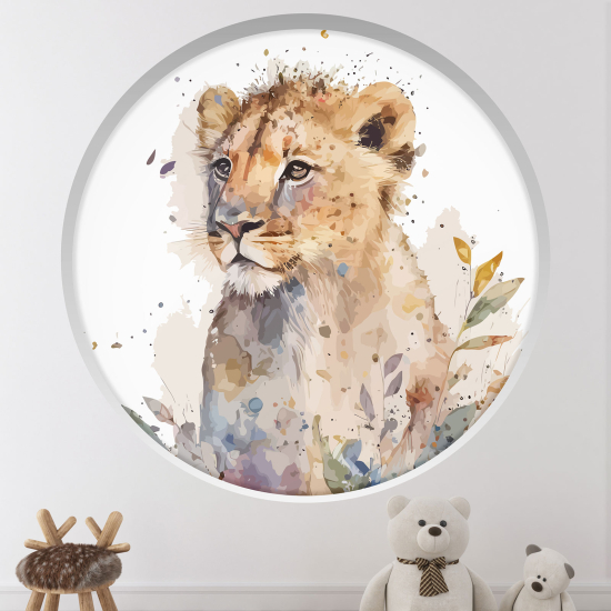 Vinilo Adhesivo Decorativo trampantojo 3D para niños - Infantil - León