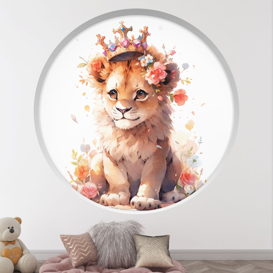 Vinilo Adhesivo Decorativo trampantojo 3D para niños - Infantil - León