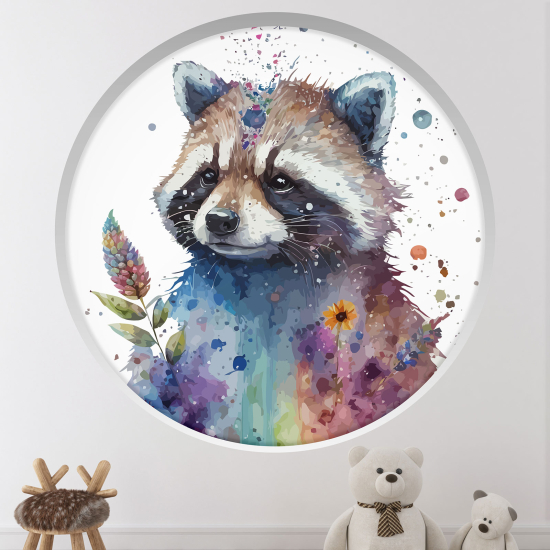 Vinilo Adhesivo Decorativo trampantojo 3D para niños - Infantil - Mapache