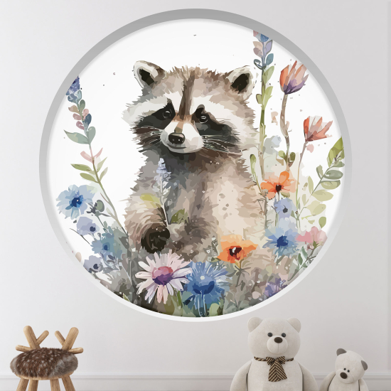 Vinilo Adhesivo Decorativo trampantojo 3D para niños - Infantil - Mapache