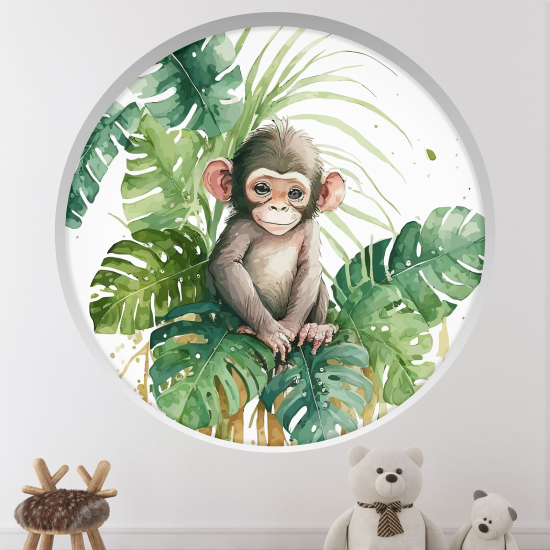 Vinilo Adhesivo Decorativo trampantojo 3D para niños - Infantil - Mono