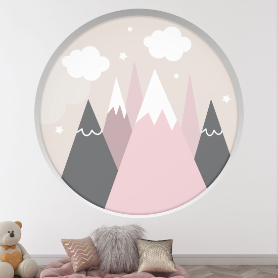 Vinilo Adhesivo Decorativo trampantojo 3D para niños - Infantil - Montañas
