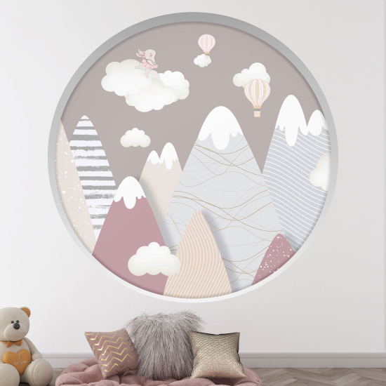 Vinilo Adhesivo Decorativo trampantojo 3D para niños - Infantil - Montañas
