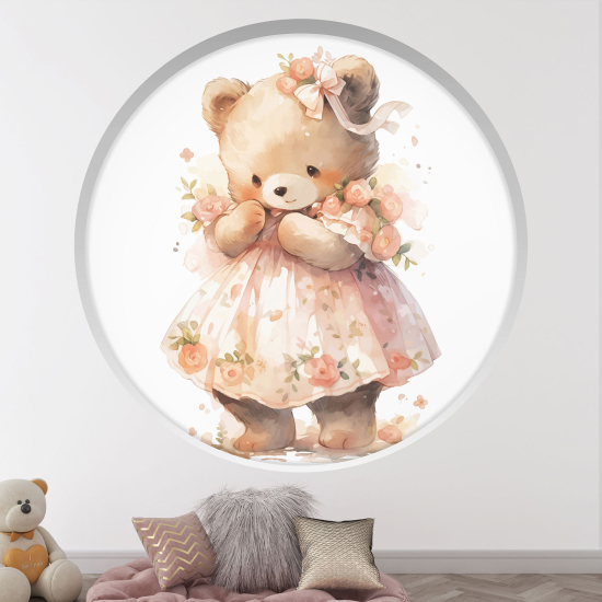 Vinilo Adhesivo Decorativo trampantojo 3D para niños - Infantil - Osito