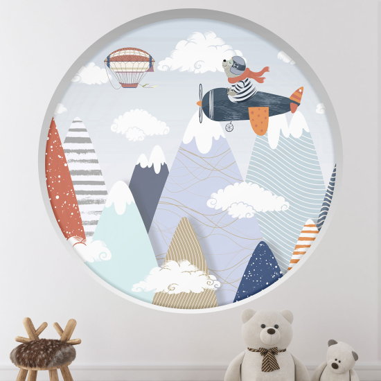 Vinilo Adhesivo Decorativo trampantojo 3D para niños - Infantil - Osito Aviador