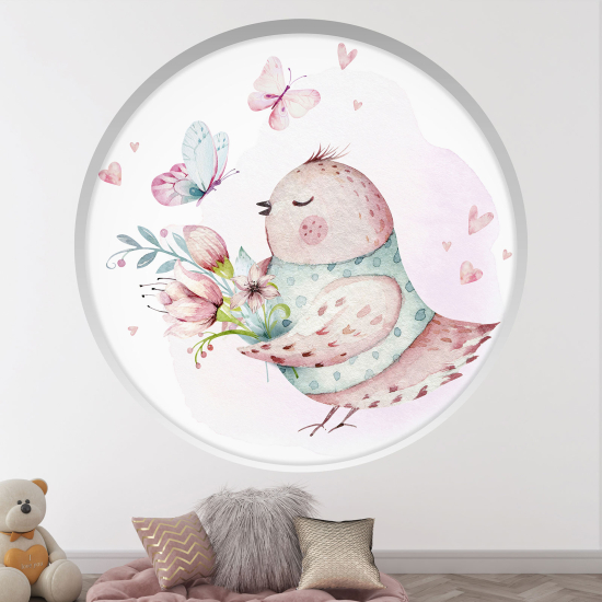 Vinilo Adhesivo Decorativo trampantojo 3D para niños - Infantil - Pájaro