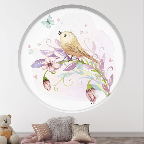 Vinilo Adhesivo Decorativo trampantojo 3D para niños - Infantil - Pájaro