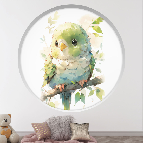 Vinilo Adhesivo Decorativo trampantojo 3D para niños - Infantil - Pájaro en la rama