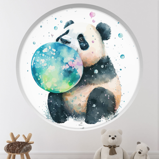 Vinilo Adhesivo Decorativo trampantojo 3D para niños - Infantil - Panda burbuja