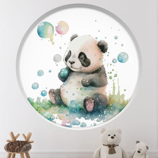 Vinilo Adhesivo Decorativo trampantojo 3D para niños - Infantil - Panda burbuja