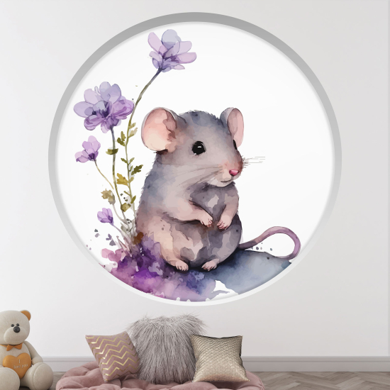 Vinilo Adhesivo Decorativo trampantojo 3D para niños - Infantil - Ratón