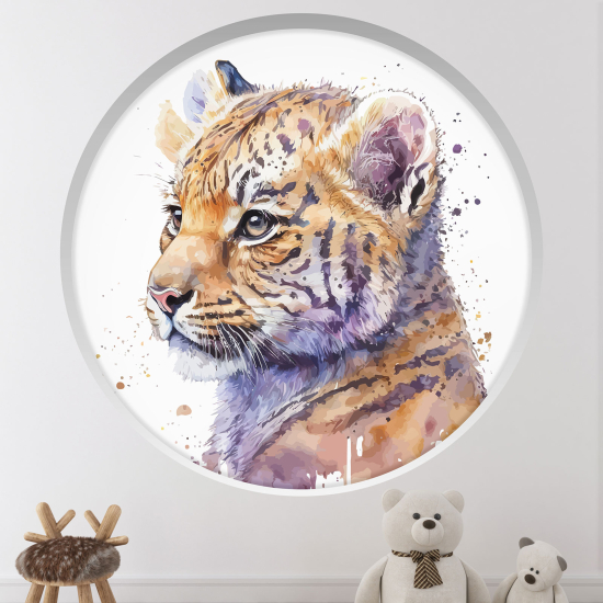 Vinilo Adhesivo Decorativo trampantojo 3D para niños - Infantil - Tigre
