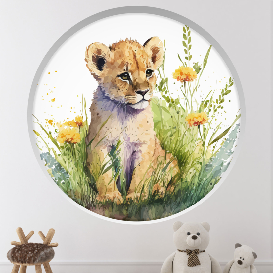 Vinilo Adhesivo Decorativo trampantojo 3D para niños - Infantil - Tigre