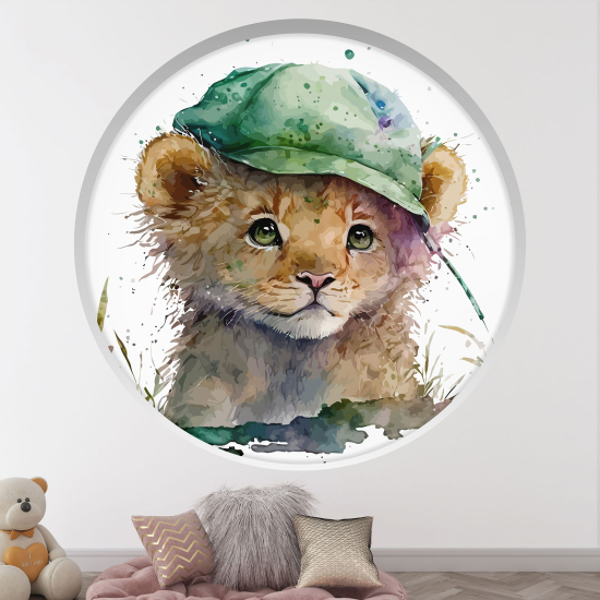 Vinilo Adhesivo Decorativo trampantojo 3D para niños - Infantil - Tigre