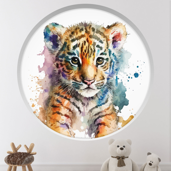 Vinilo Adhesivo Decorativo trampantojo 3D para niños - Infantil - Tigre