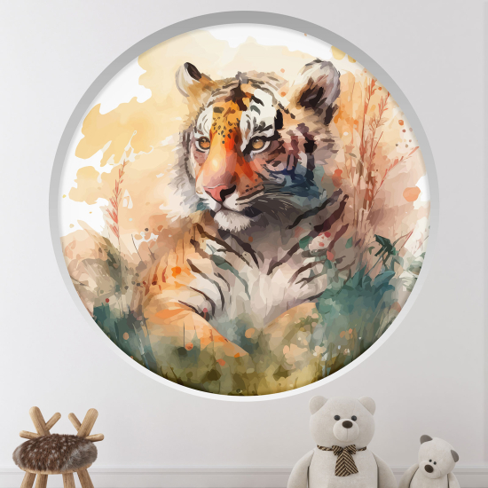 Vinilo Adhesivo Decorativo trampantojo 3D para niños - Infantil - Tigre