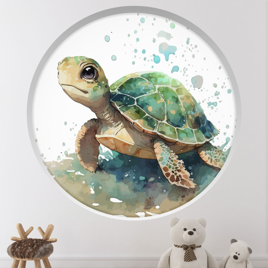 Vinilo Adhesivo Decorativo trampantojo 3D para niños - Infantil - Tortuga
