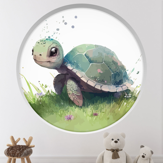 Vinilo Adhesivo Decorativo trampantojo 3D para niños - Infantil - Tortuga