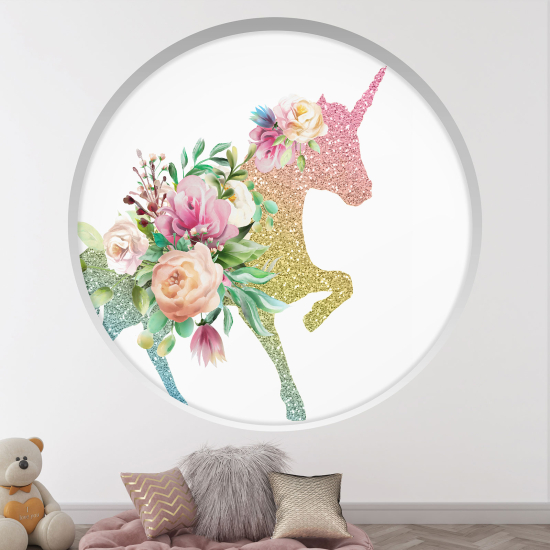 Vinilo Adhesivo Decorativo trampantojo 3D para niños - Infantil - Unicornio