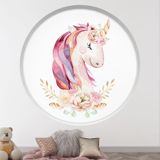 Vinilo Adhesivo Decorativo trampantojo 3D para niños - Infantil - Unicornio