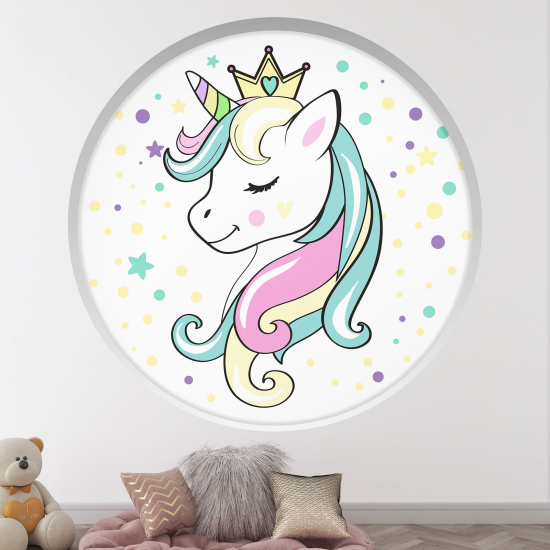 Vinilo Adhesivo Decorativo trampantojo 3D para niños - Infantil - Unicornio