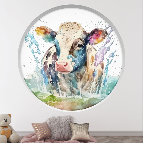 Vinilo Adhesivo Decorativo trampantojo 3D para niños - Infantil - Vaca