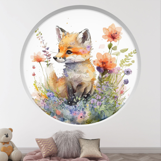 Vinilo Adhesivo Decorativo trampantojo 3D para niños - Infantil - Zorro