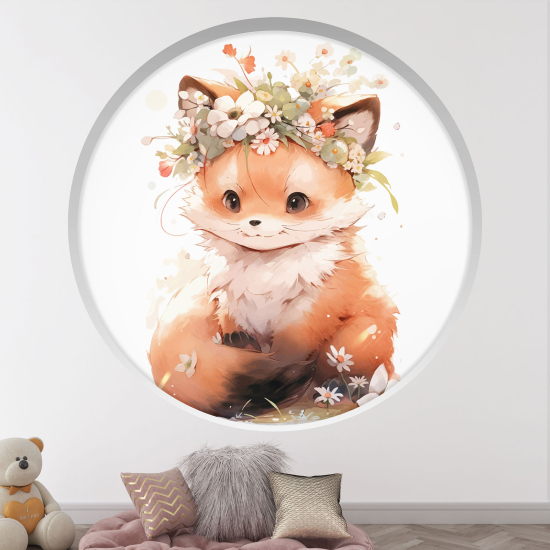 Vinilo Adhesivo Decorativo trampantojo 3D para niños - Infantil - Zorro