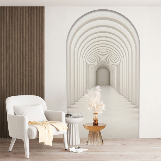 Vinilo Adhesivo Decorativo trampantojo 3D - Pasillo Arcos