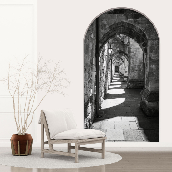 Vinilo Adhesivo Decorativo trampantojo 3D - Pasillo Arcos