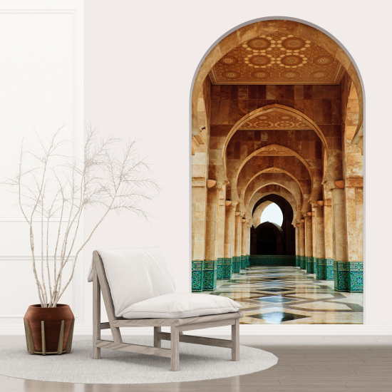 Vinilo Adhesivo Decorativo trampantojo 3D - Pasillo de la Mezquita Hassan II