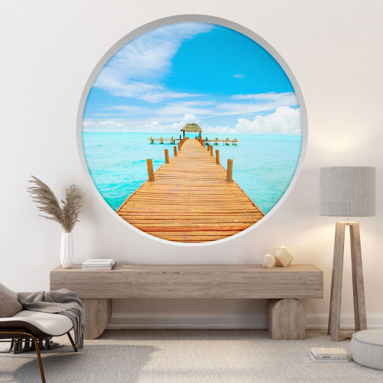 Vinilo Adhesivo Decorativo trampantojo 3D - Pontón paradisíaco