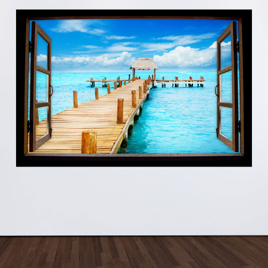 Vinilo Adhesivo Decorativo trampantojo 3D - Pontón paradisíaco