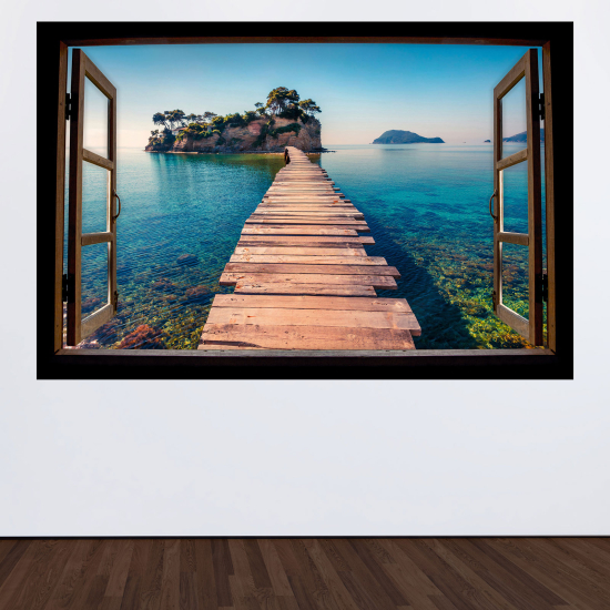 Vinilo Adhesivo Decorativo trampantojo 3D - Pontón paradisíaco