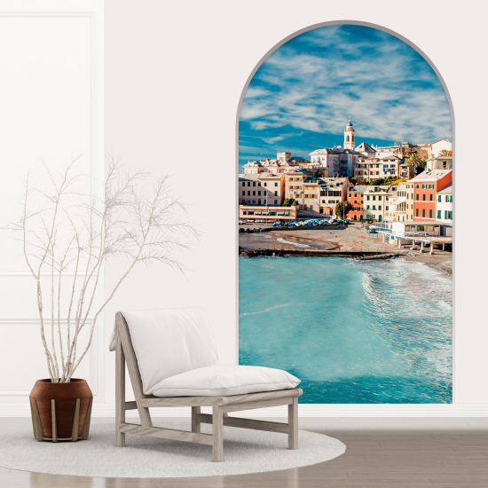 Vinilo Adhesivo Decorativo trampantojo 3D - Pueblo Mediterráneo