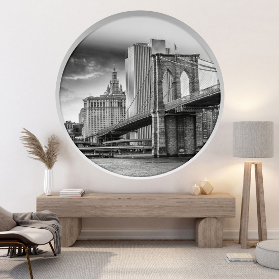 Vinilo Adhesivo Decorativo trampantojo 3D - Puente de Brooklyn NY